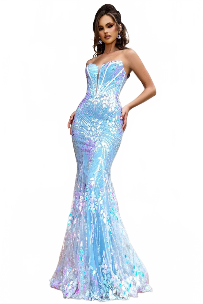 Portia and Scarlett PS24316 -long- Cut-Glass Embellished Mermaid Prom Gown for a Stunning Appeal