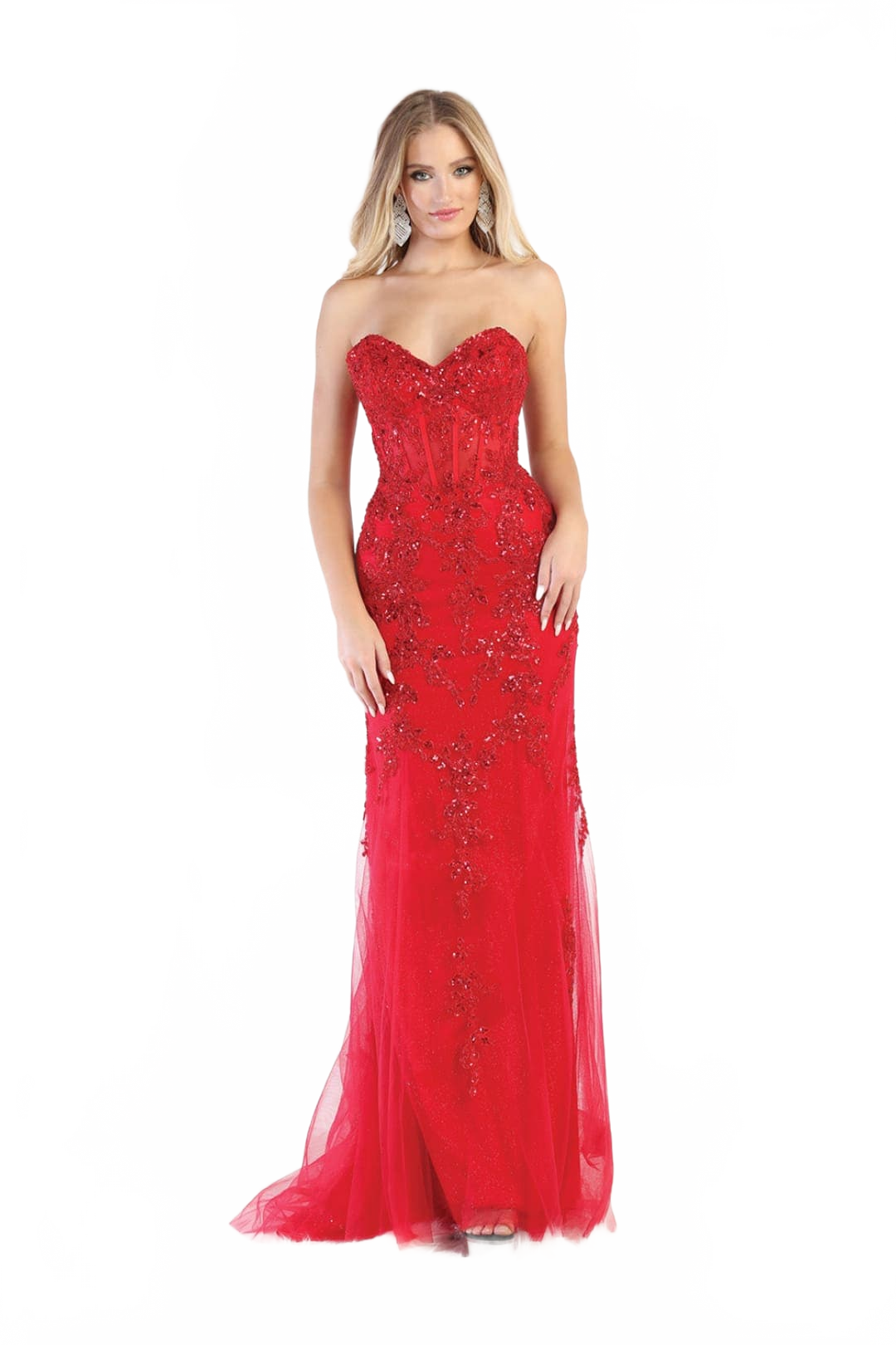 Royal Queen RQ8013 Embellished Strapless Boned Corset Evening Gown