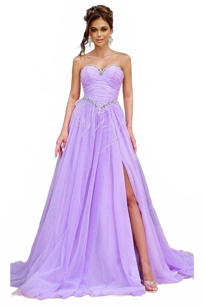 Portia and Scarlett PS24632 -long- Strapless Prom Gown with Beaded Trim