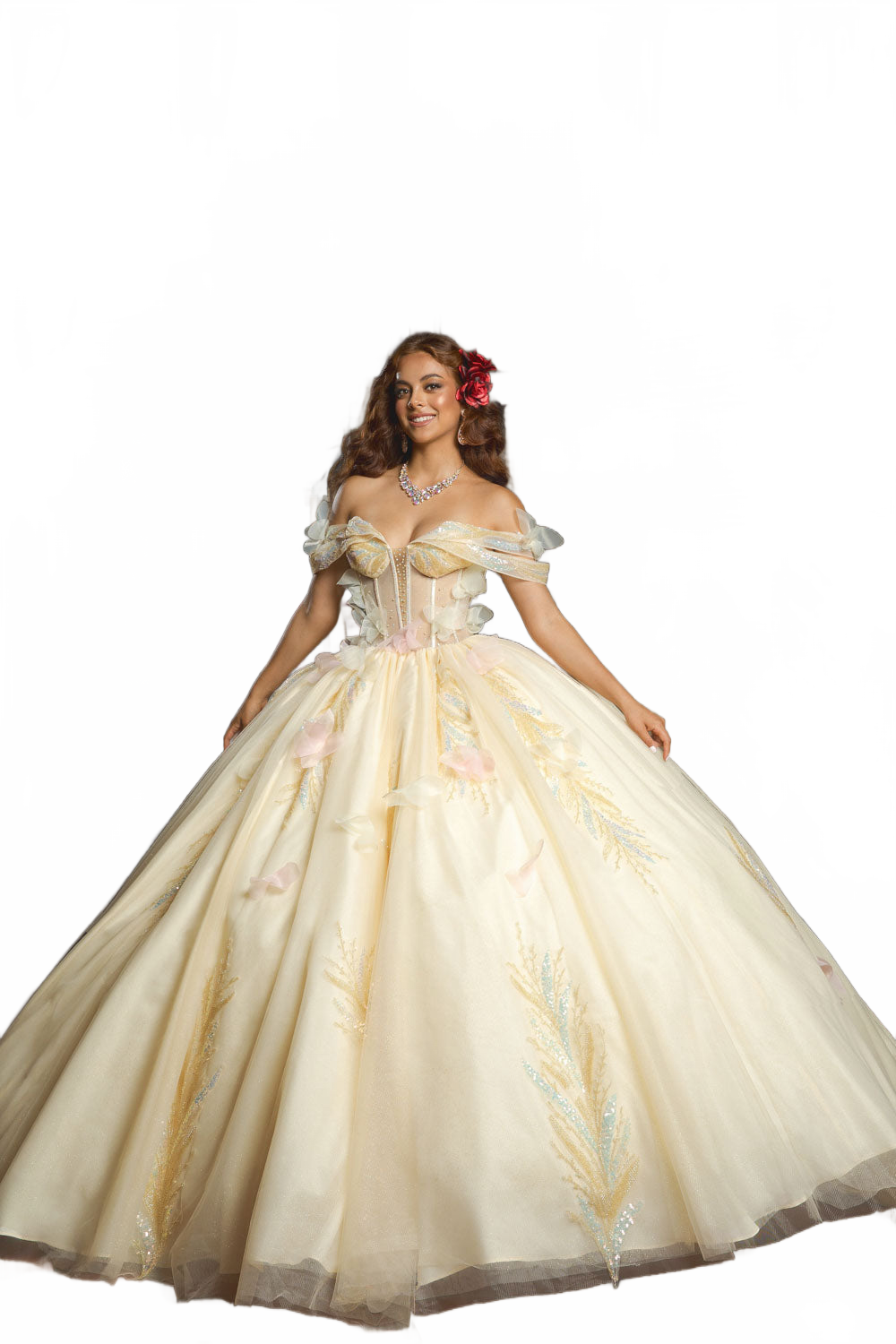 Off Shoulder Corset Ball Gown by Bella Princess PQ1088