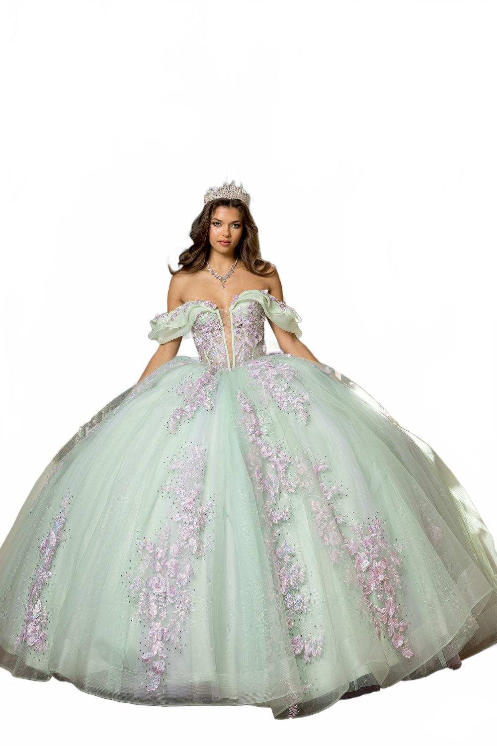 Two Tone Off Shoulder Ball Gown by Bella Princess PQ1067