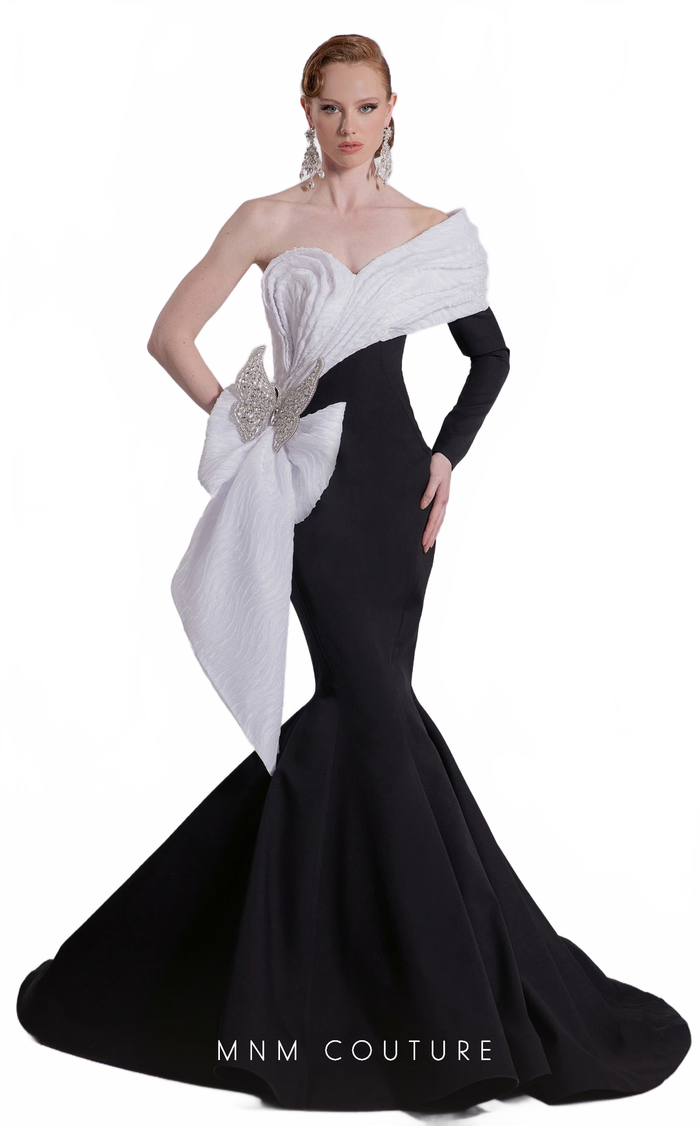 Fouad Sarkis F02907 One-Shoulder Mermaid Gown