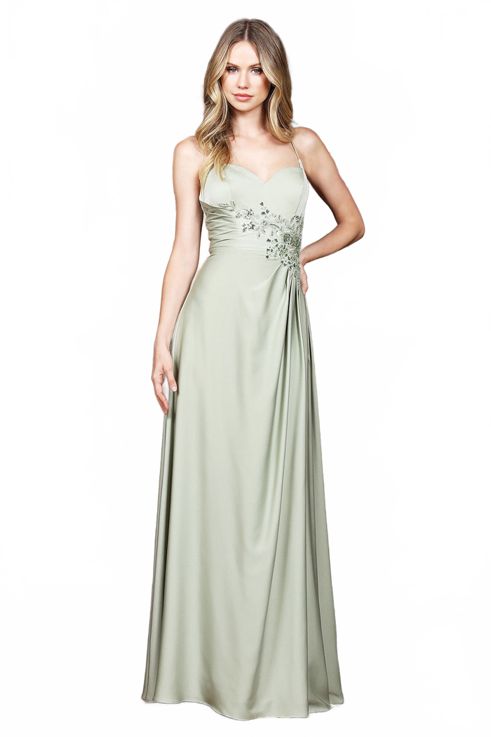 Adora Design 3321 Beaded Floral Applique A Line Sweetheart Prom Dress
