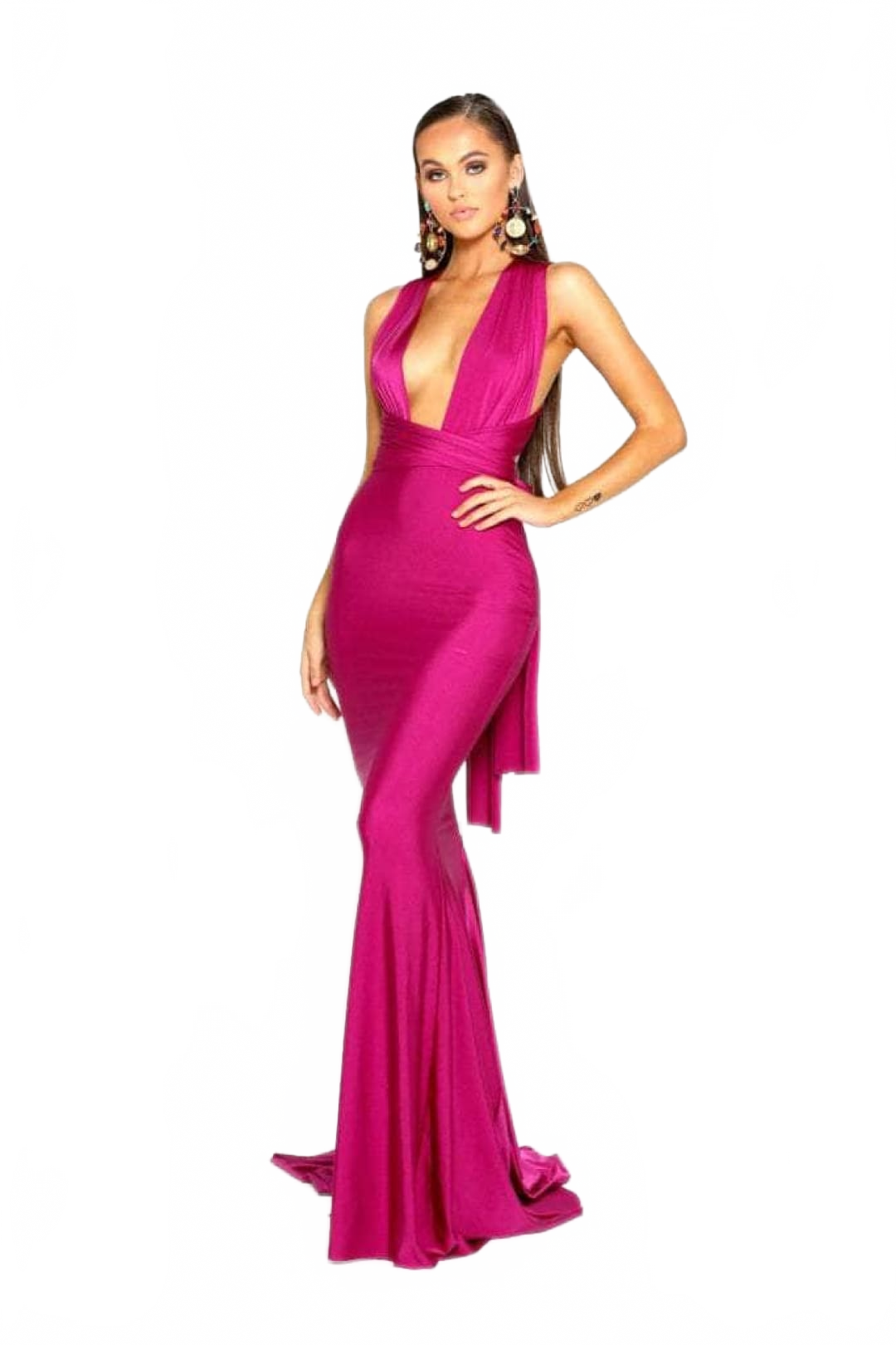 Portia and Scarlett PS6110 -long- Formal Dress with Plunging Neck and Sheath Silhouette