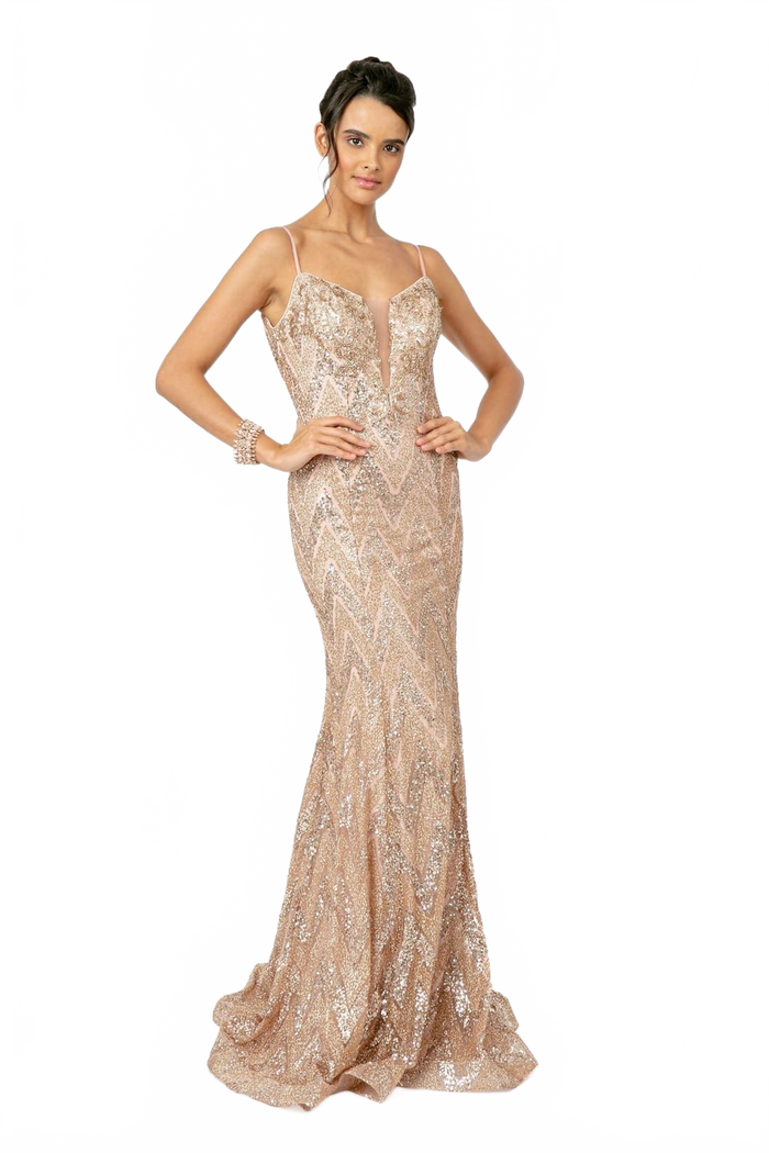 Sequin Mermaid Gown by Elizabeth KGL2950