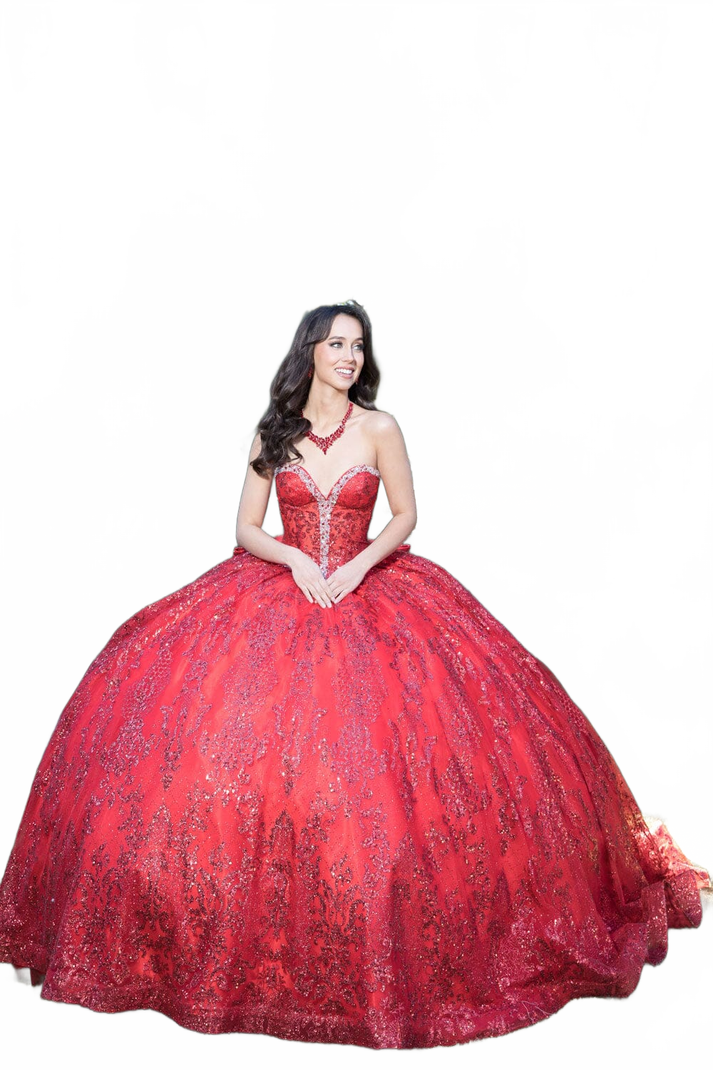 Strapless Sheer Corset Ball Gown by Bella Princess PQ1058