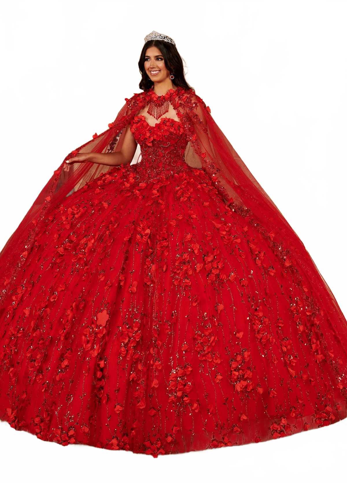 Alta Couture MQ3075 Cape Quinceanera Dress