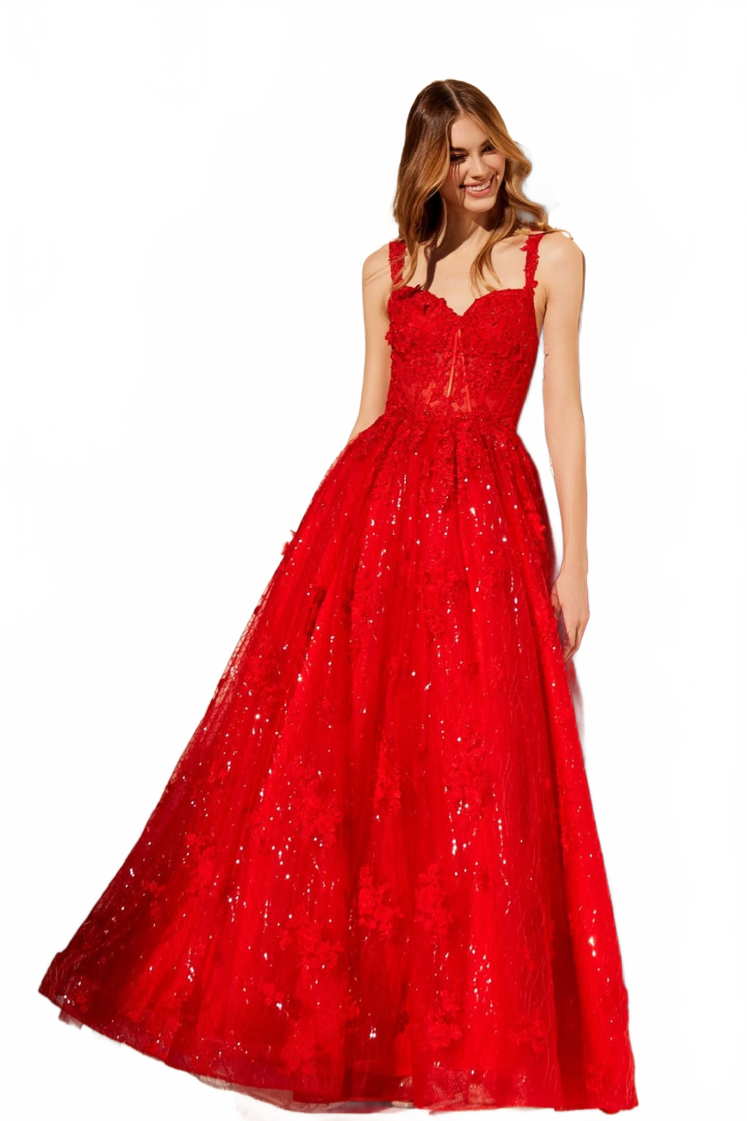 Applique Sweetheart A-line Gown by Juliet JT2495A