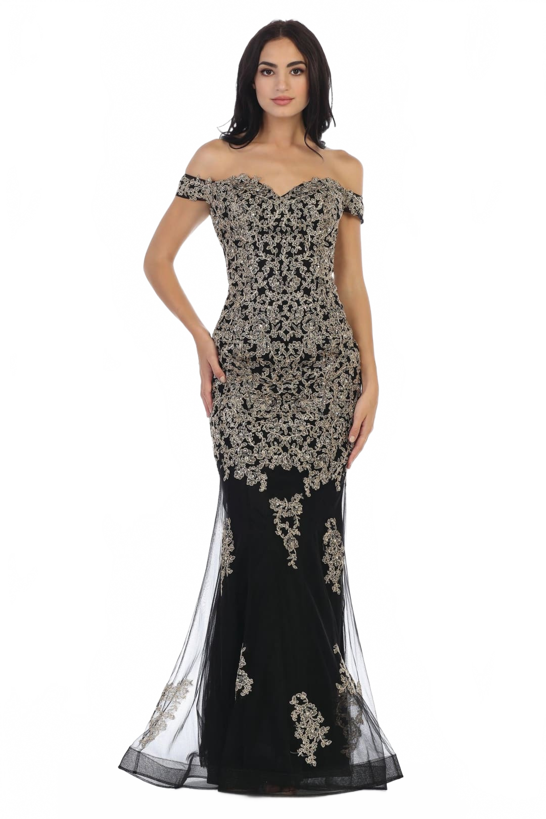 Eva USA 5154 Prom Long Off Shoulder Fitted Formal Dress