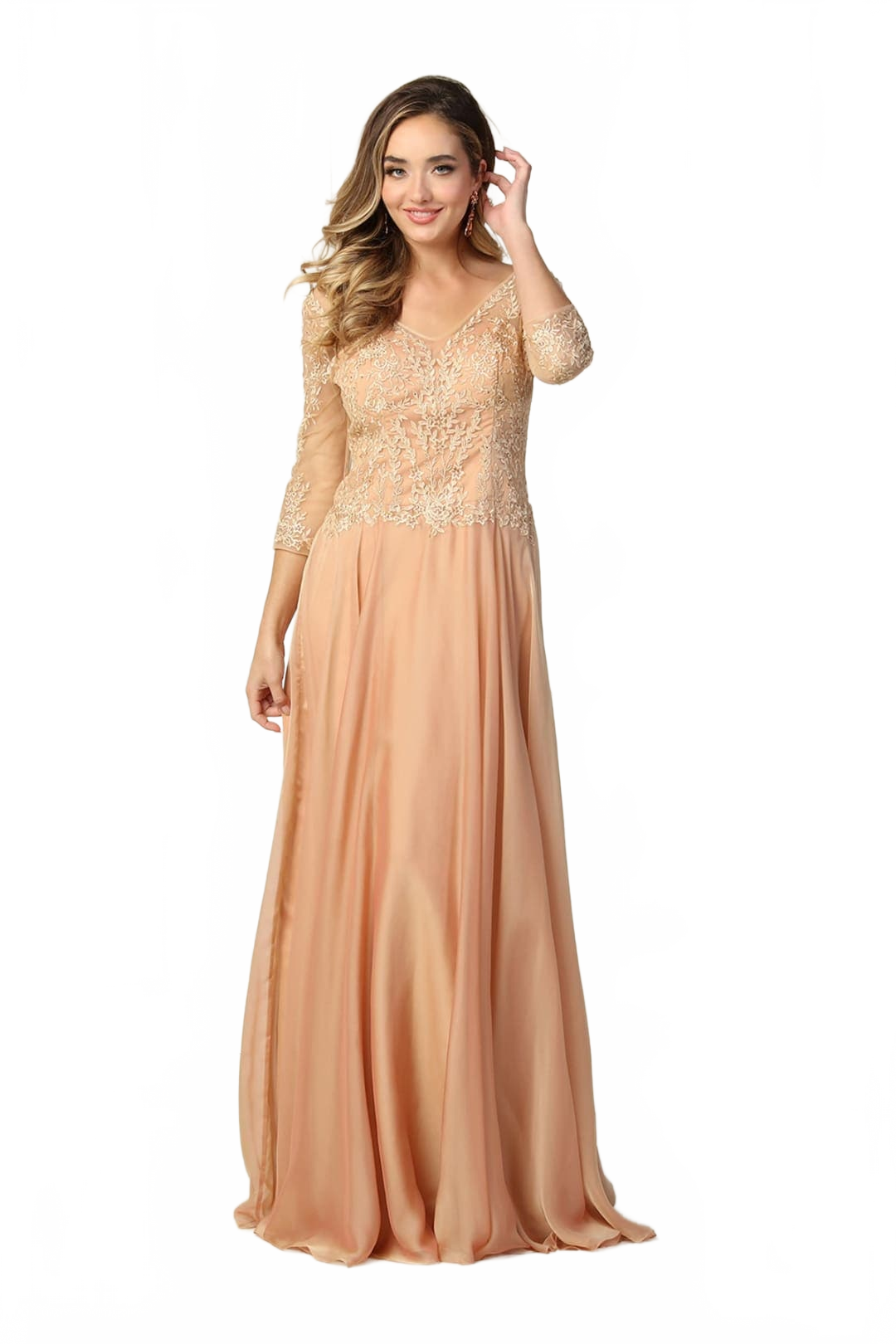 May Queen MQ1860 Short Sleeve V Neck Mother Of Bride Plus Size Dress