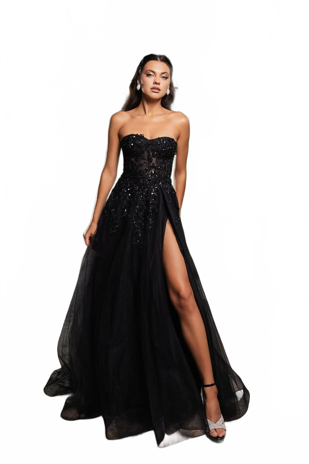 Royal Queen RQ8135 Off-Shoulder Prom Gown with Embellished Embroidery