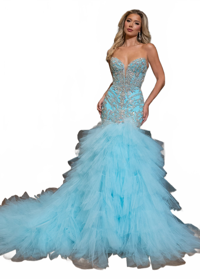 Rachel Allan 50346 Strapless Ruffled Mermaid Dress