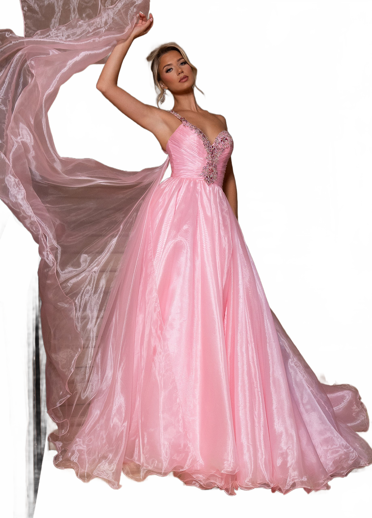 Rachel Allan 50342 One Shoulder A-line Slit Gown