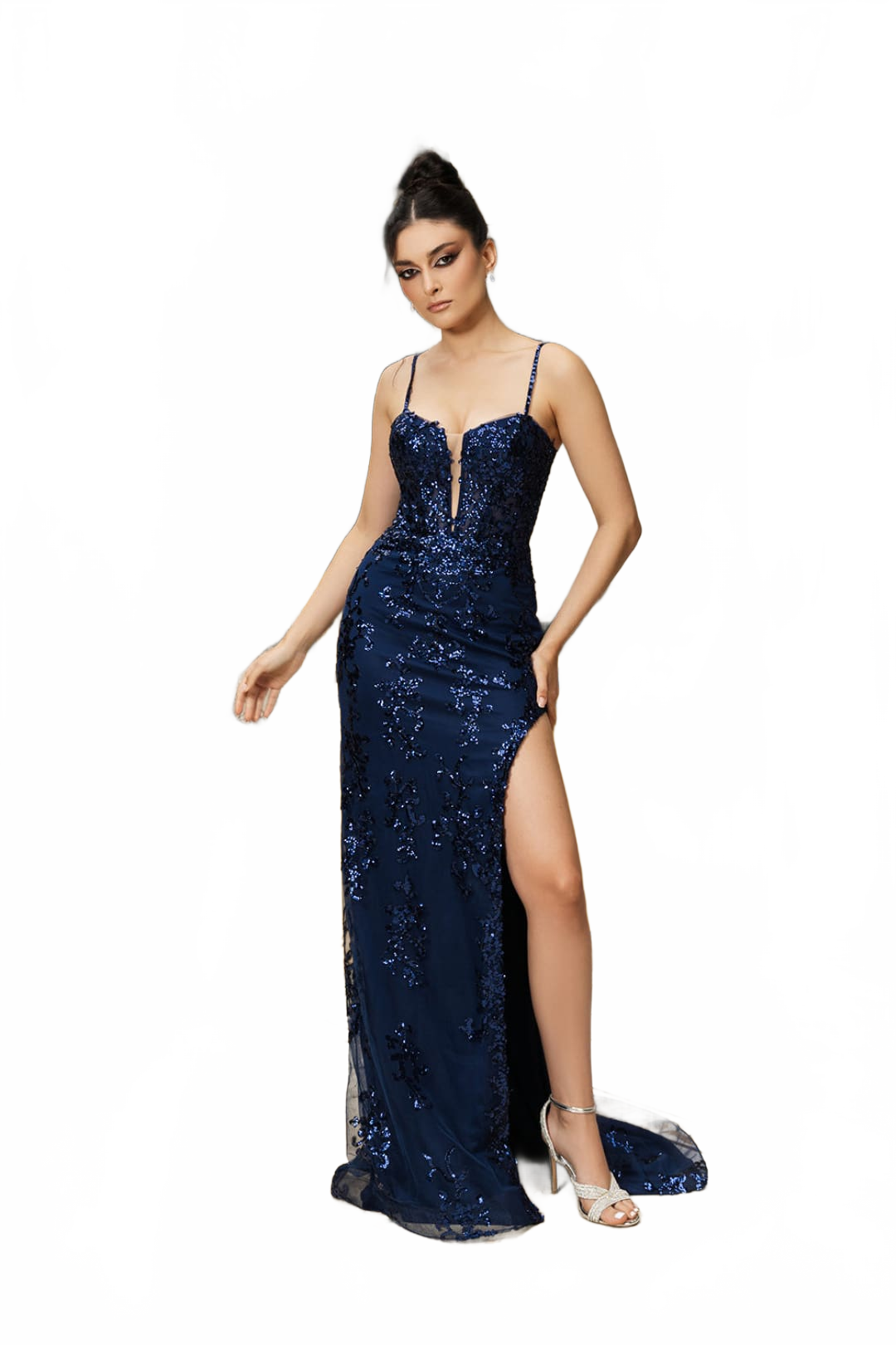 Special Occasion Dress High Slit Sequin Mermaid By May Queen MQ2118
