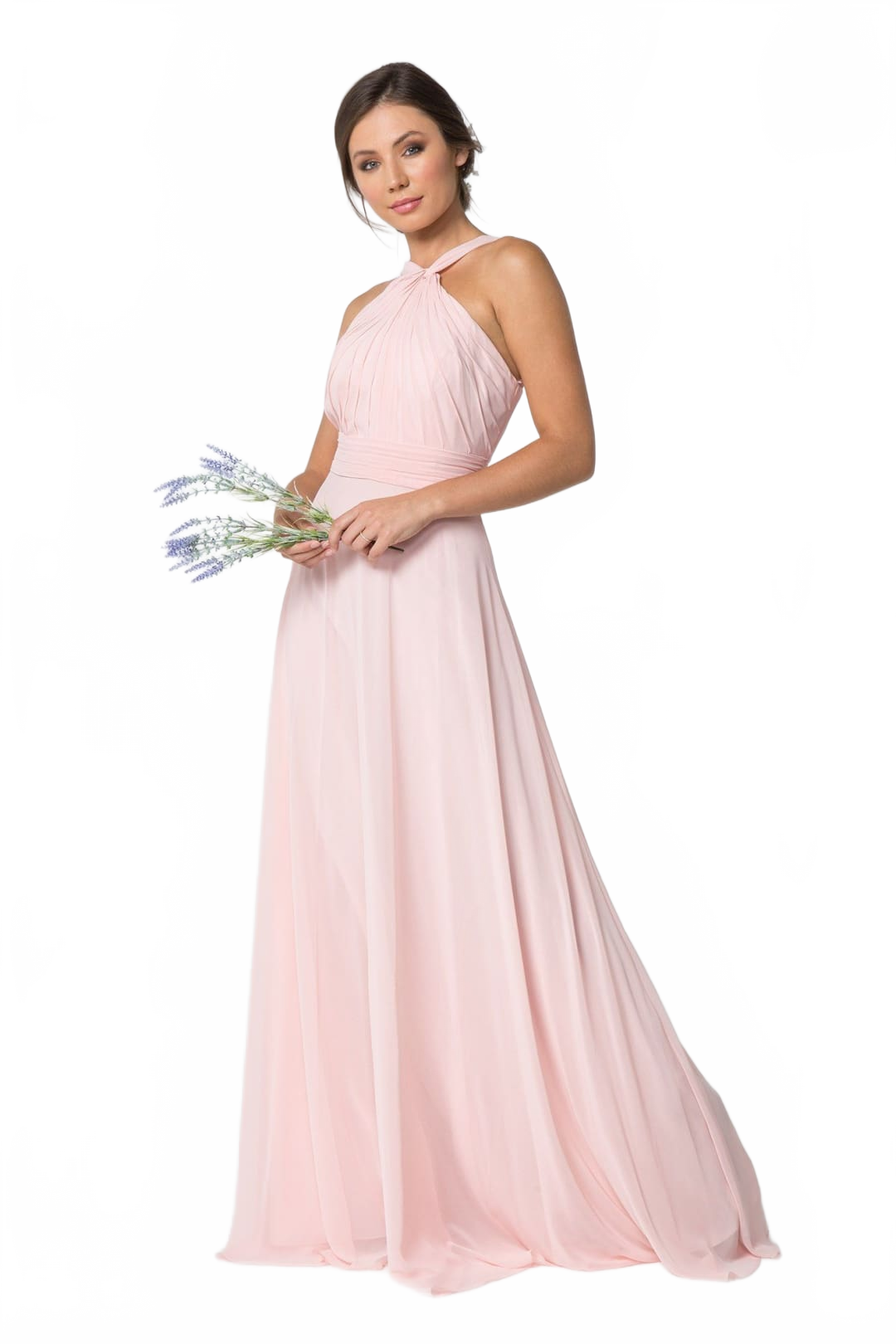 High-Neck A-Line Chiffon Dress by Elizabeth KGL2816