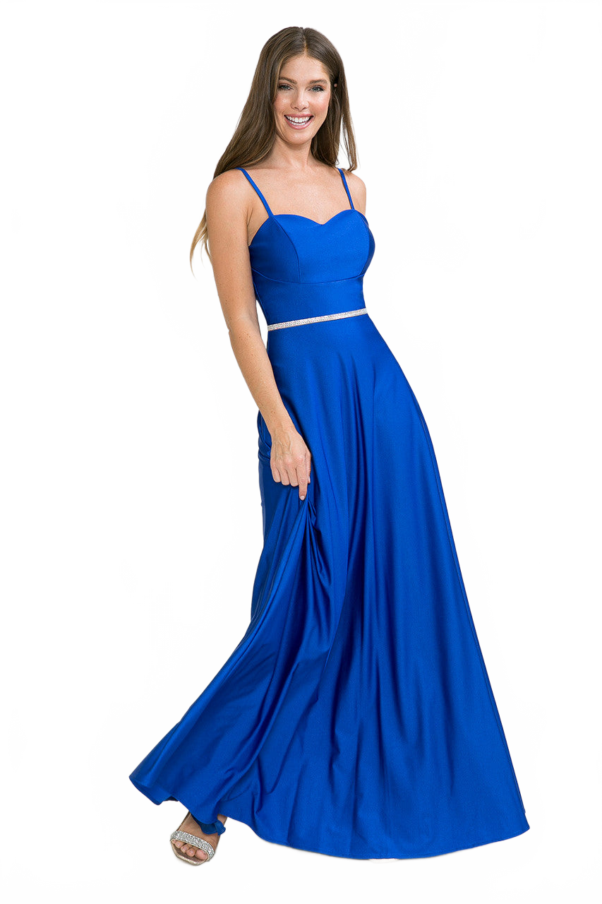 Evening Dress Spaghetti Strap Embellished Formal Gown By Lenovia 5260