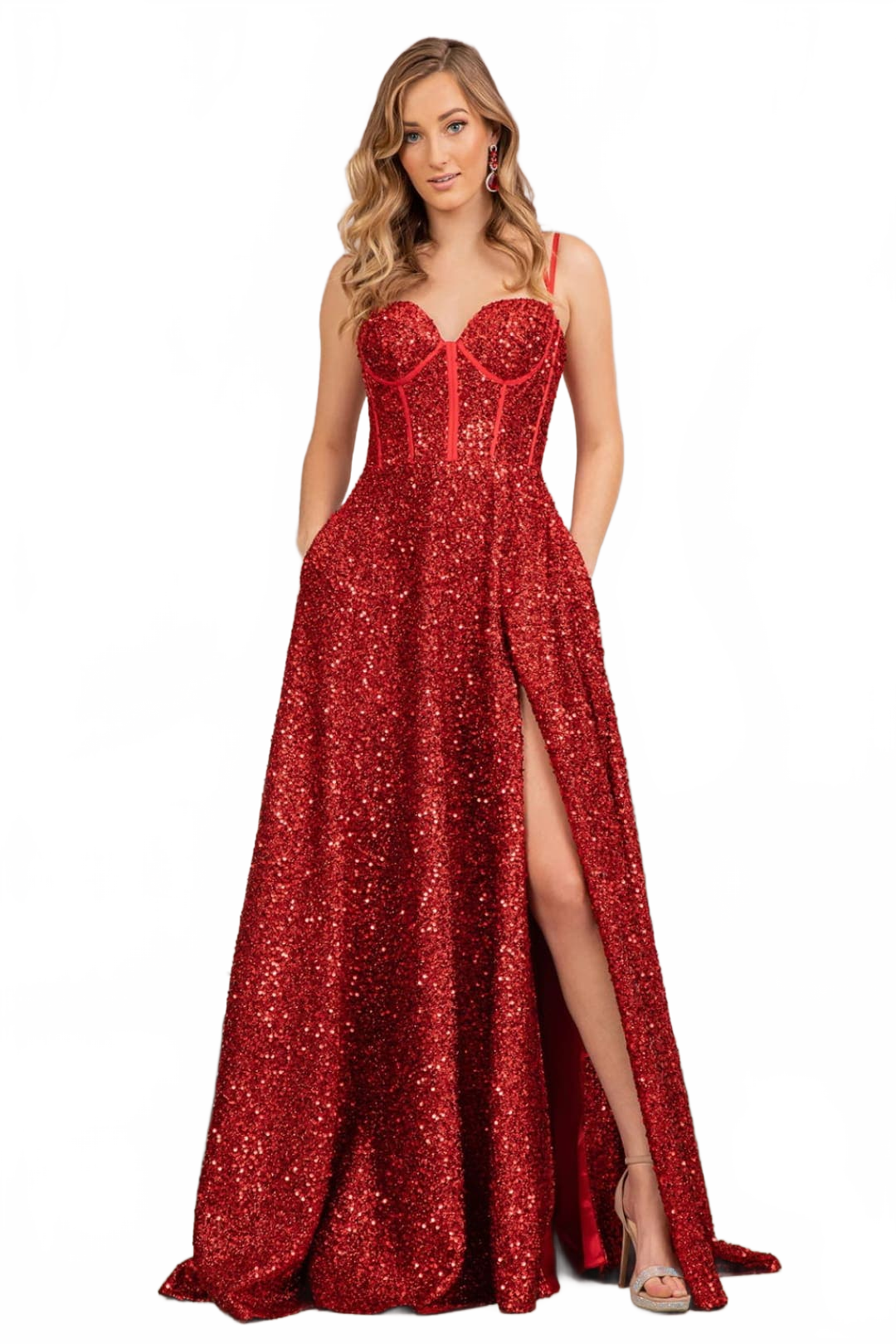 Sequin Corset Evening Dress by Elizabeth K GL3132