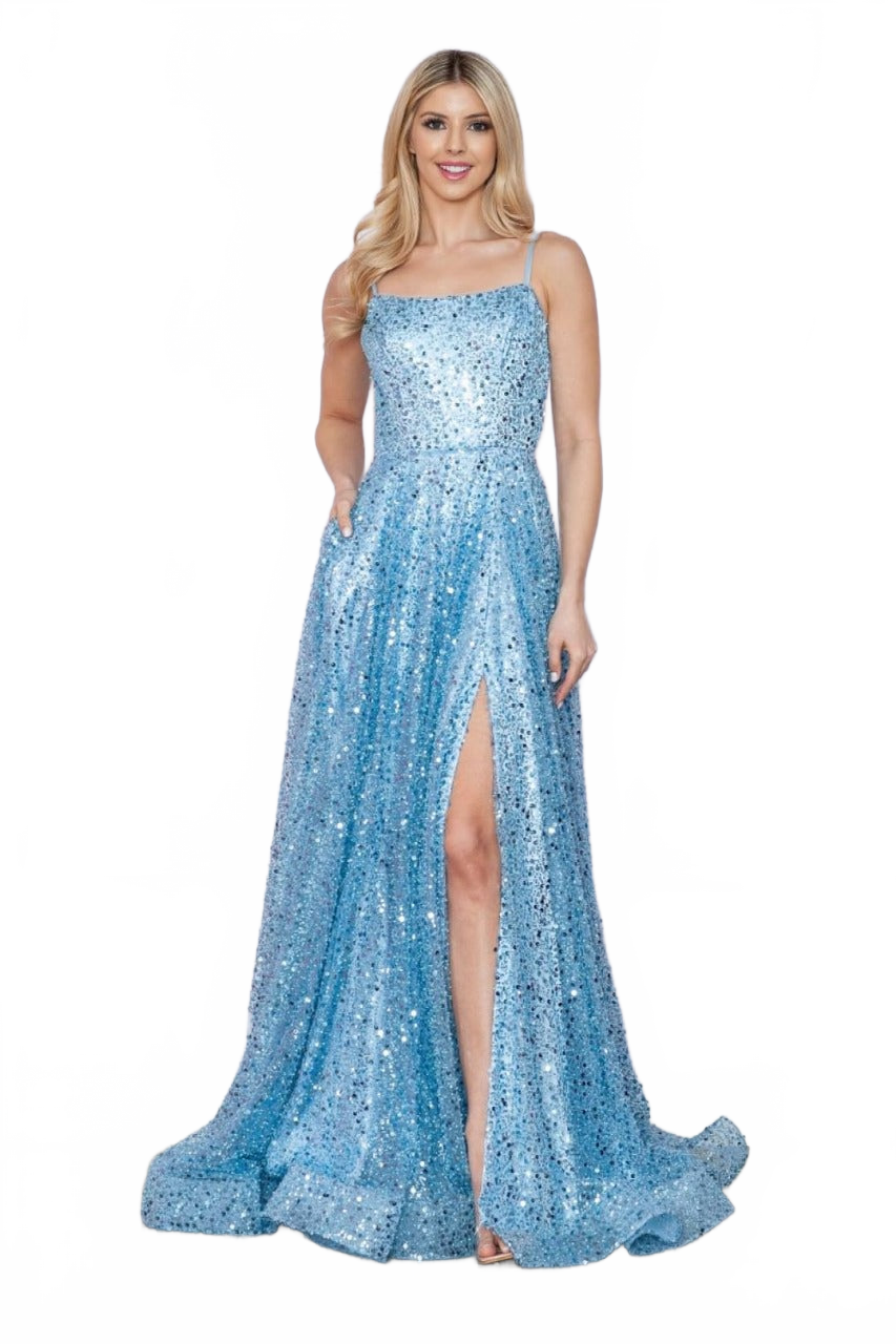 Poly USA 9290 Side Pockets A-Line Pageant Dress