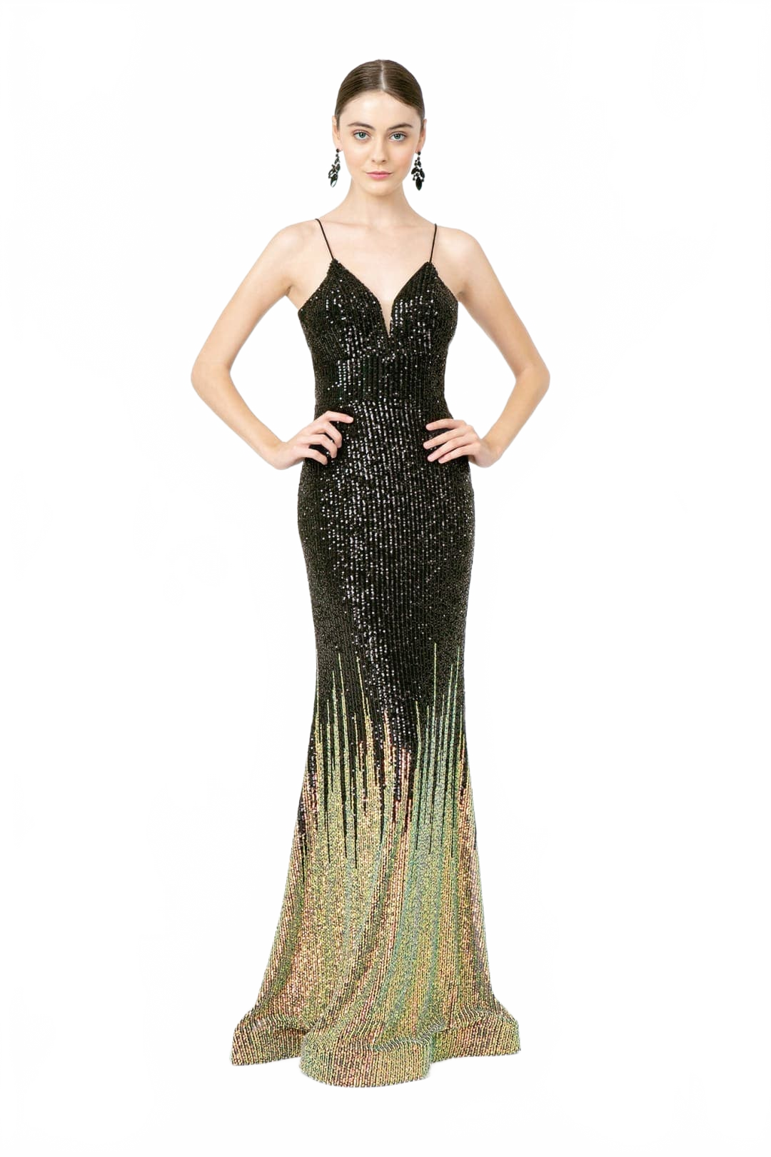 Sequin Ombre Long Dress by Elizabeth KGL2899