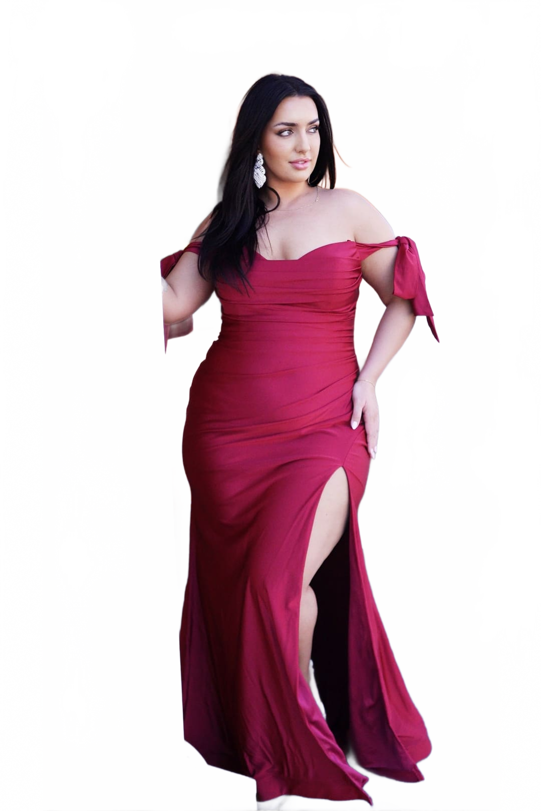 Prom Dress Stretchy Off The Shoulder Plus Size Gown for a Wedding Guest