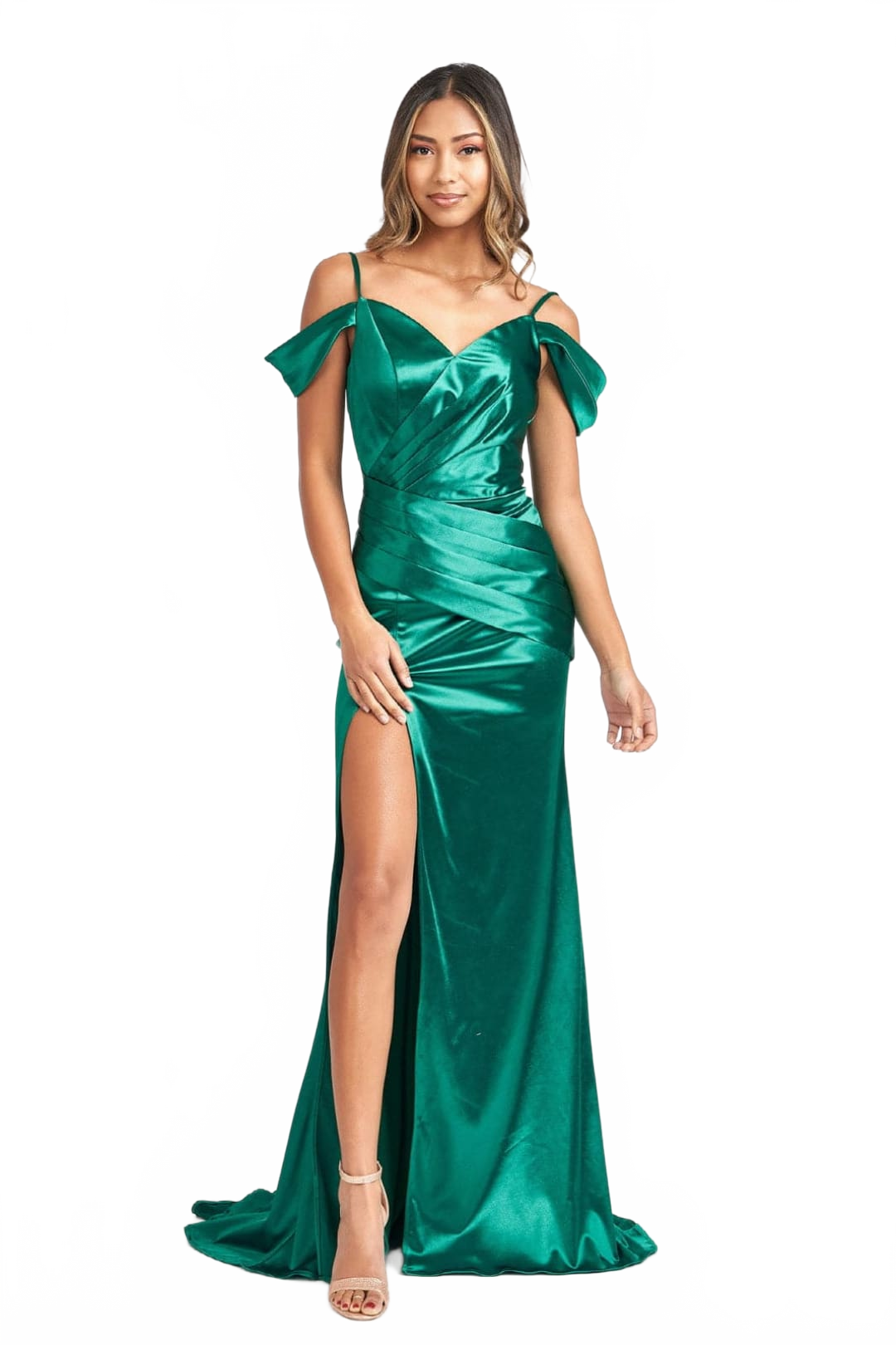 Cold Shoulder Satin Prom Gown by Elizabeth KGL3060