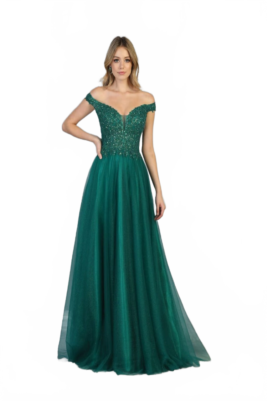Royal Queen RQ7864 Off-Shoulder Embellished Prom Dress