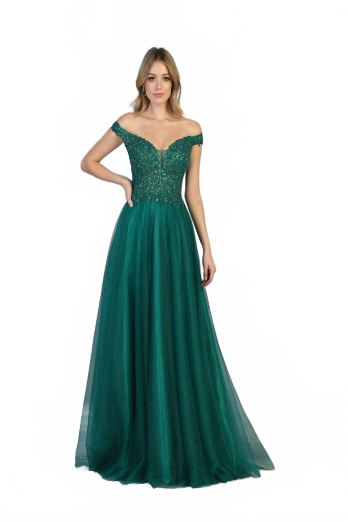Royal Queen RQ7864 Off-Shoulder Embellished Prom Dress