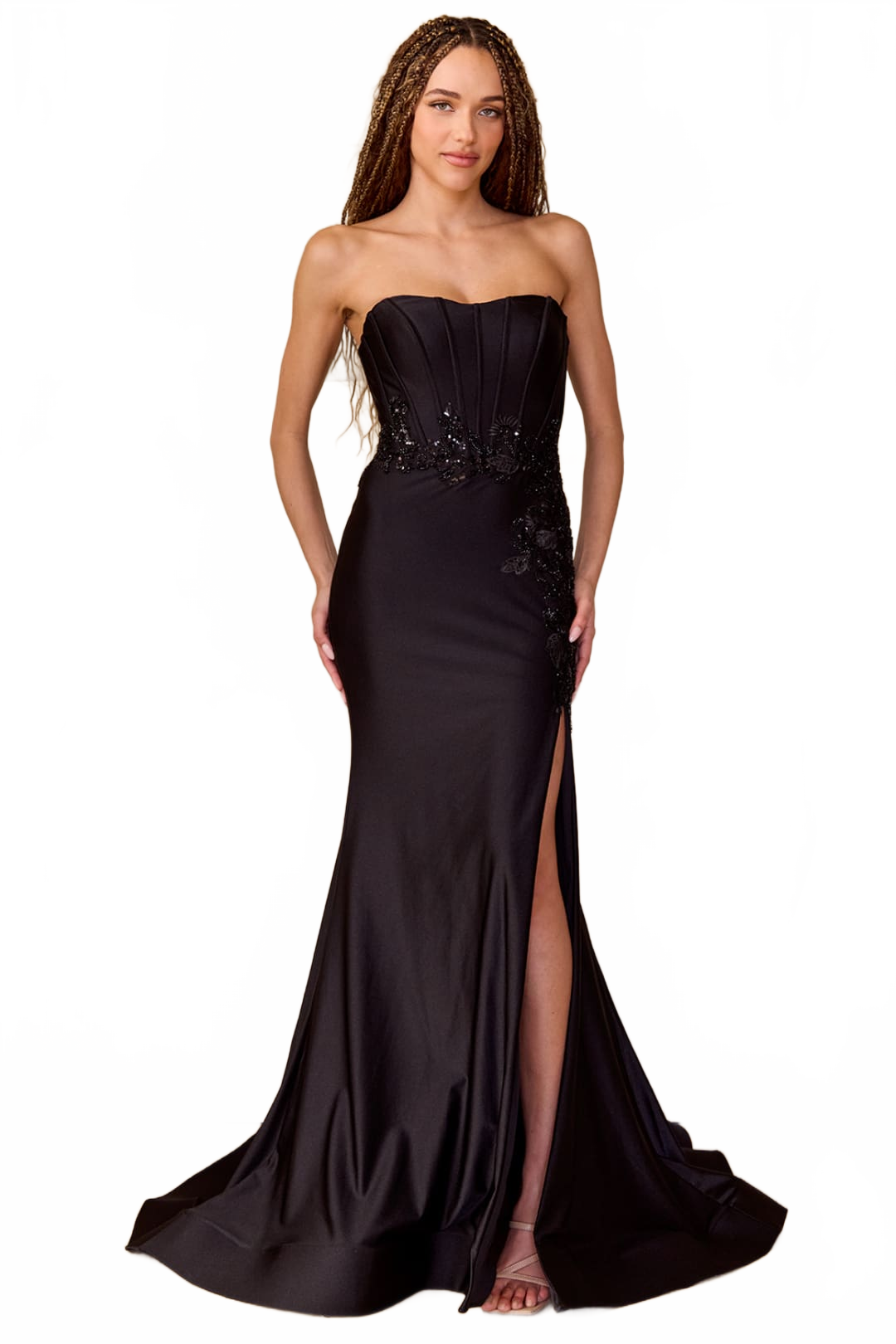 Formal Dress Strapless Sequin Sheath Prom Gown By Amelia Couture 7057