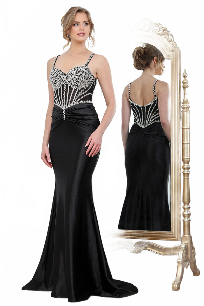 Adora Design 3294 Long Beaded Mermaid Corset Formal Prom Dress