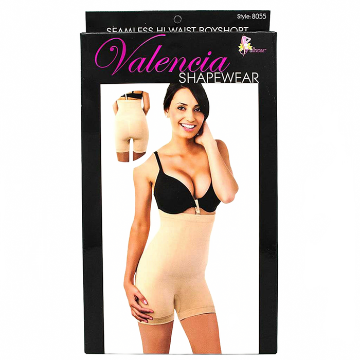 Valencia Seamless Hi-Waist Boyshort Shapewear – Tummy Control Body Shaper Shorts