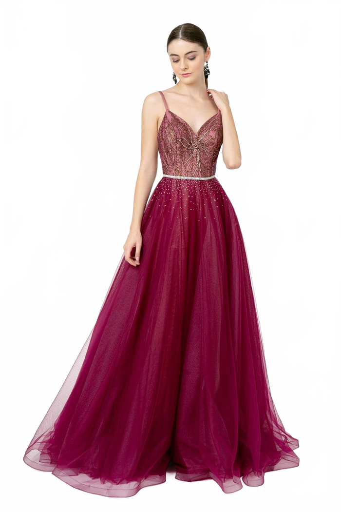 A-Line Gown in Wine by Elizabeth KGL2991