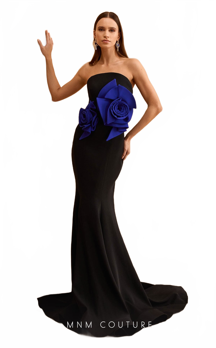 MNM Couture V07456 Black-Royal Evening Gown with Couture Detailing