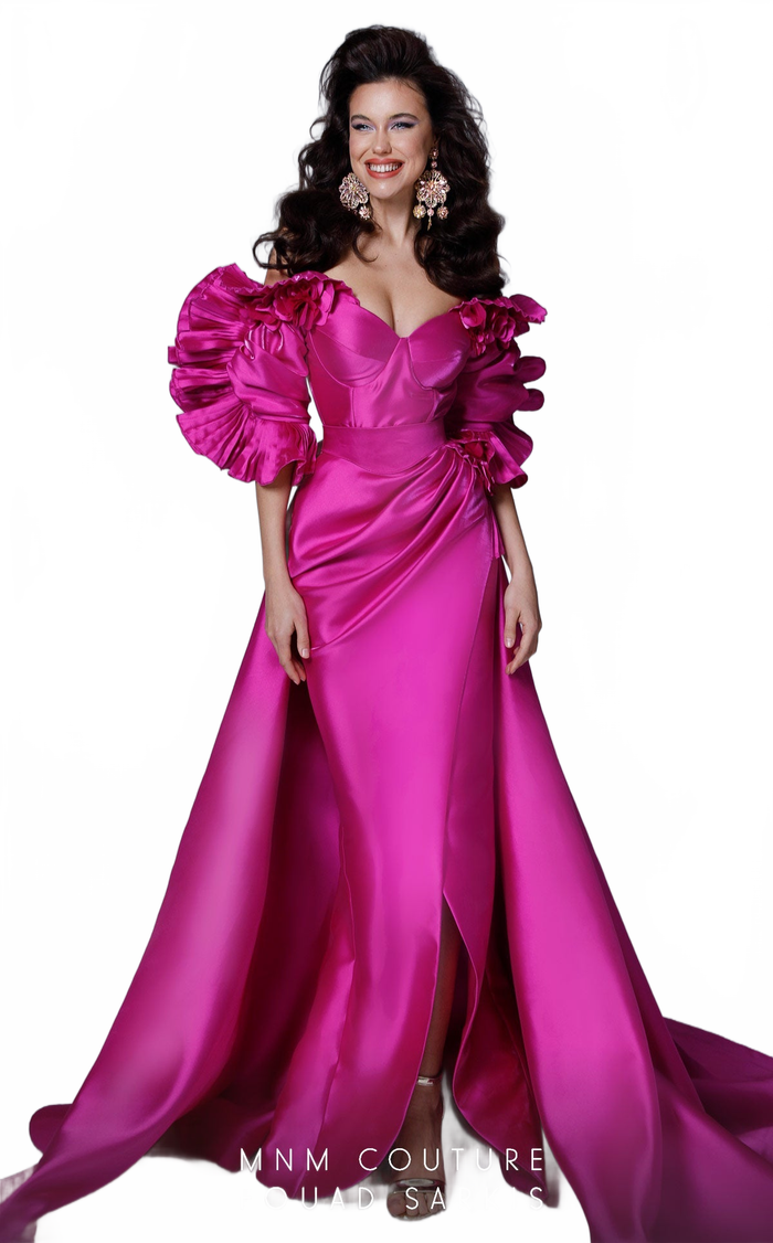 Fouad Sarkis 2731 Ruffled Sleeve Evening Gown