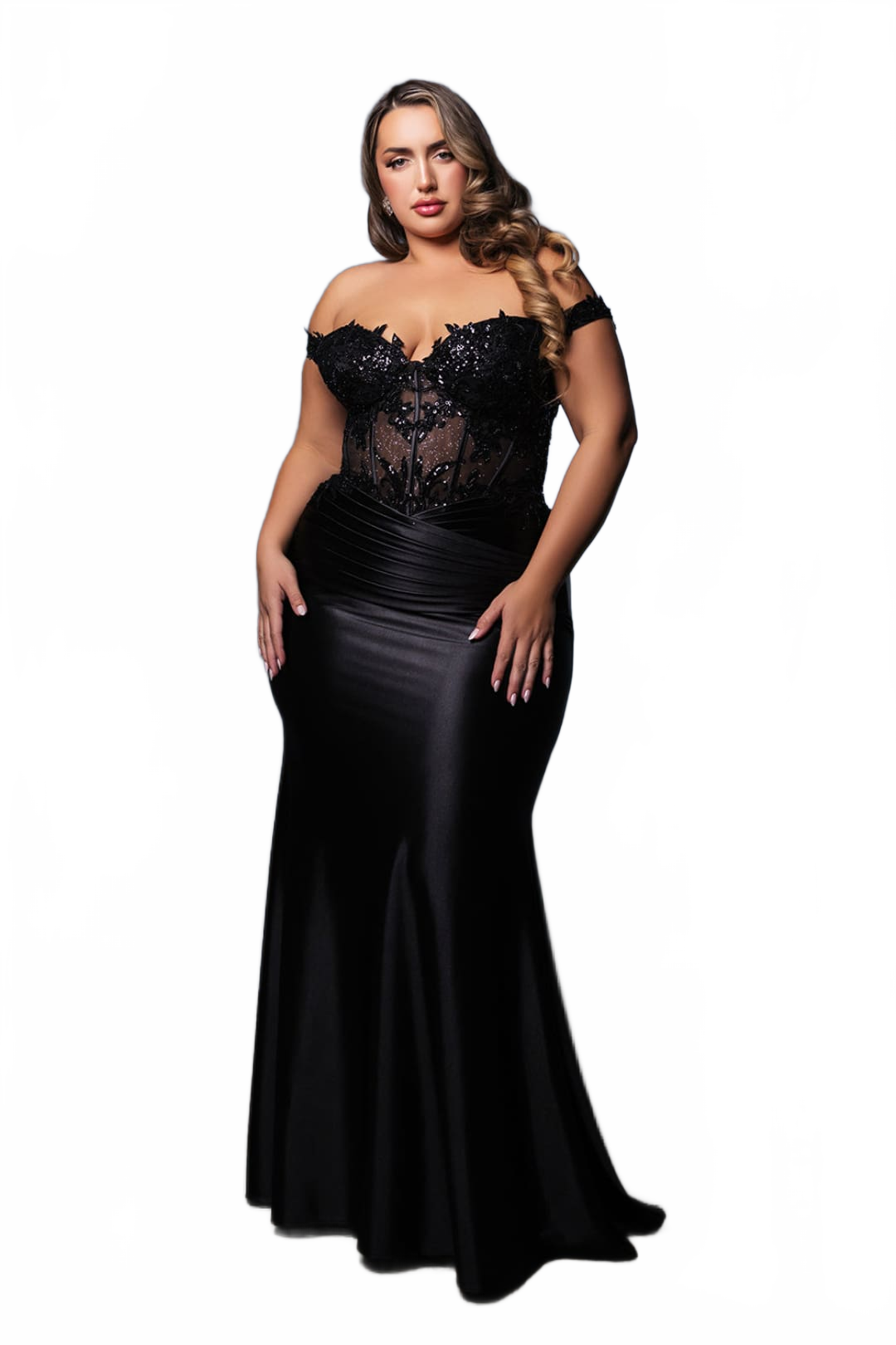 Plus Size Long Evening Gown Maxi Formal Dress for Women By May Queen MQ2141