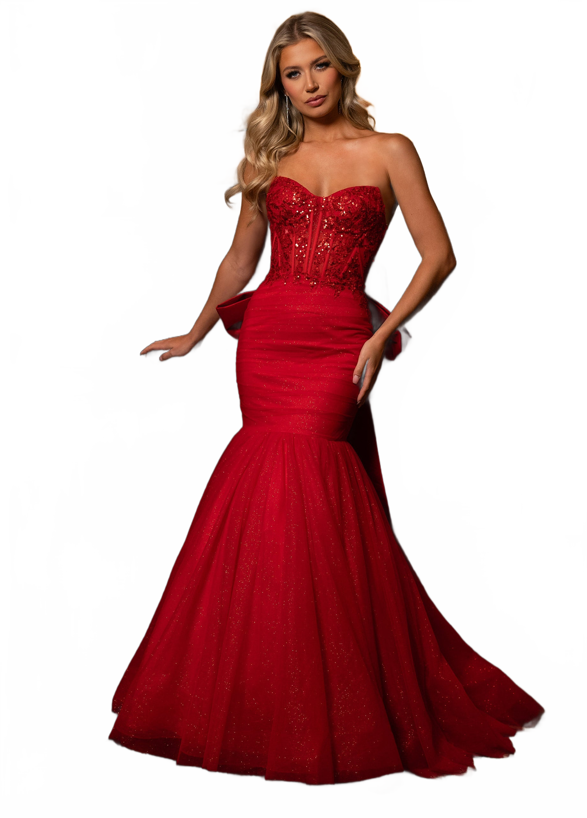 Rachel Allan 70726 Applique Strapless Mermaid Dress