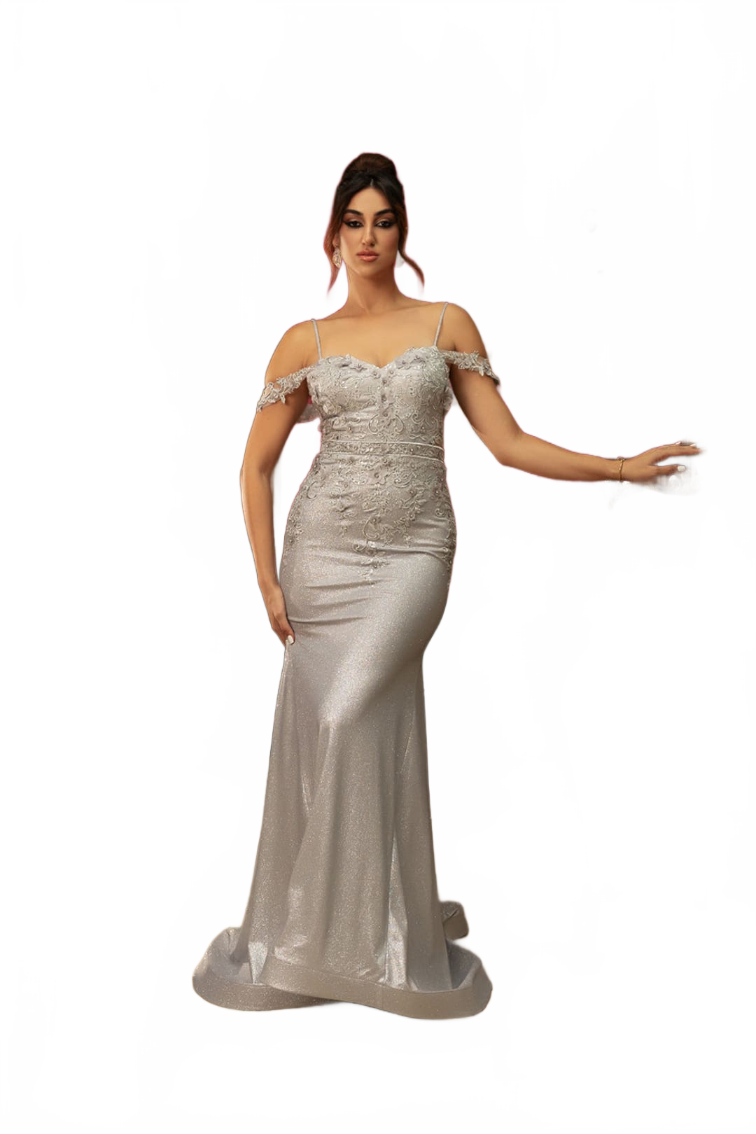 Evening Gown Prom Cold Shoulder Sheath Dress By May Queen MQ2103