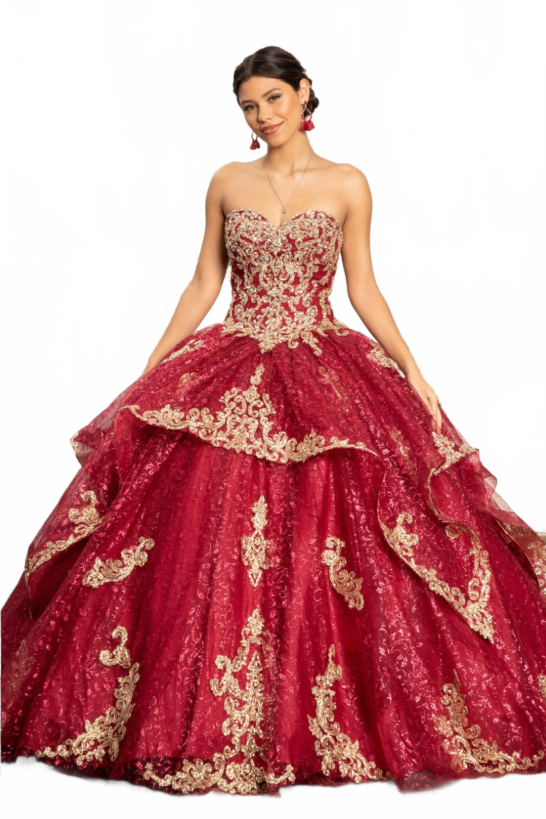 Sequin Print Strapless Ball Gown by Elizabeth KGL1987