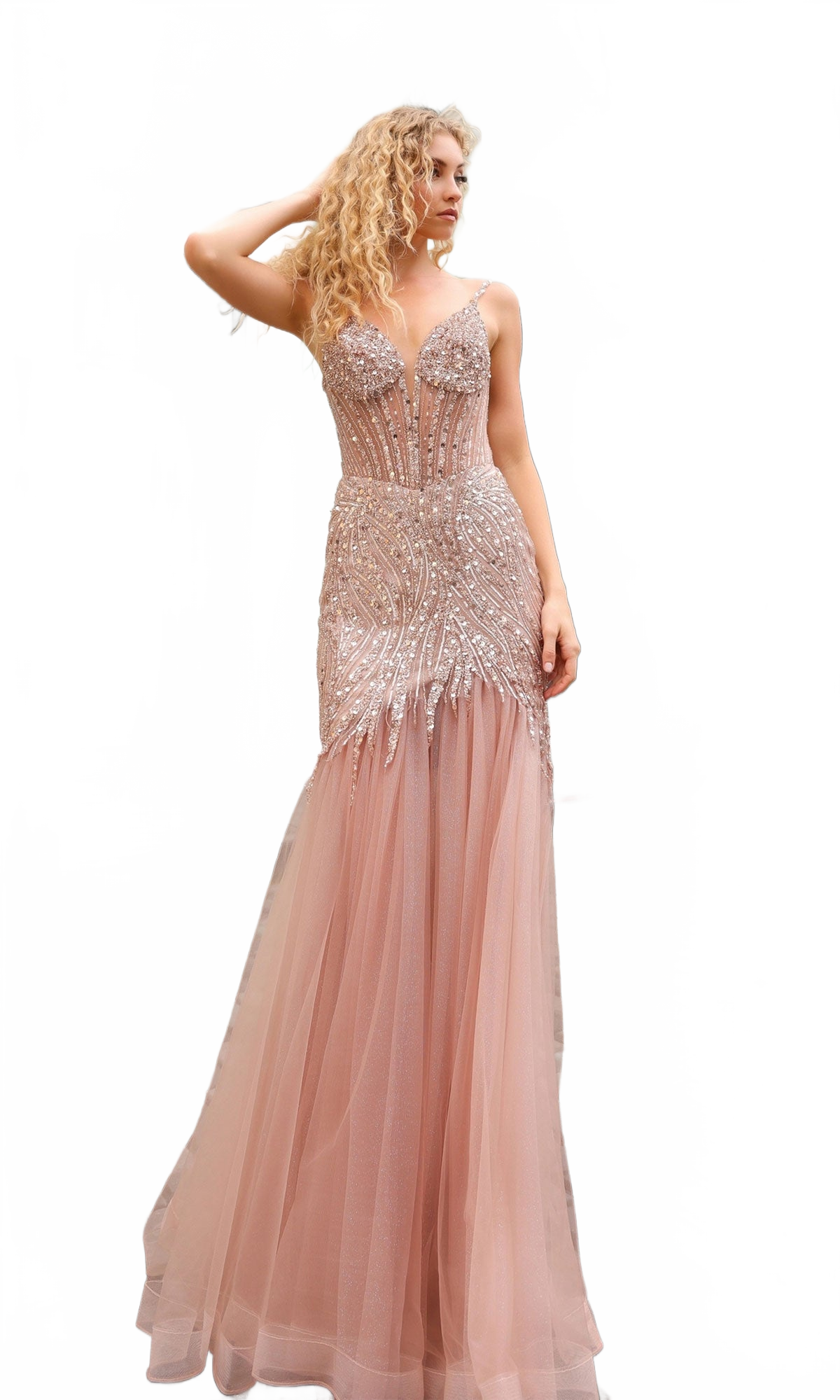 Nox Anabel F1467 Beaded Sequin Mermaid Prom Dress
