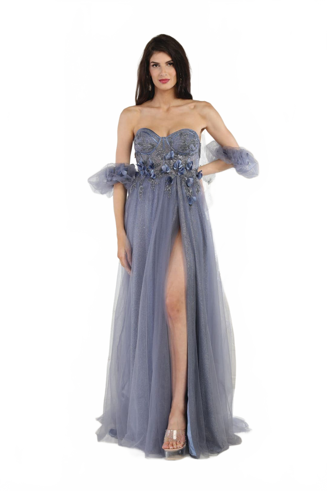 May Queen MQ1961 3D Floral Corset Special Occasion Gown
