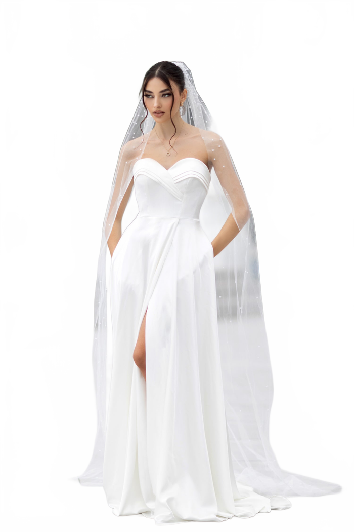 Tina Holly TW105 Wedding Ball A-Line Strapless Sweetheart Satin Dress