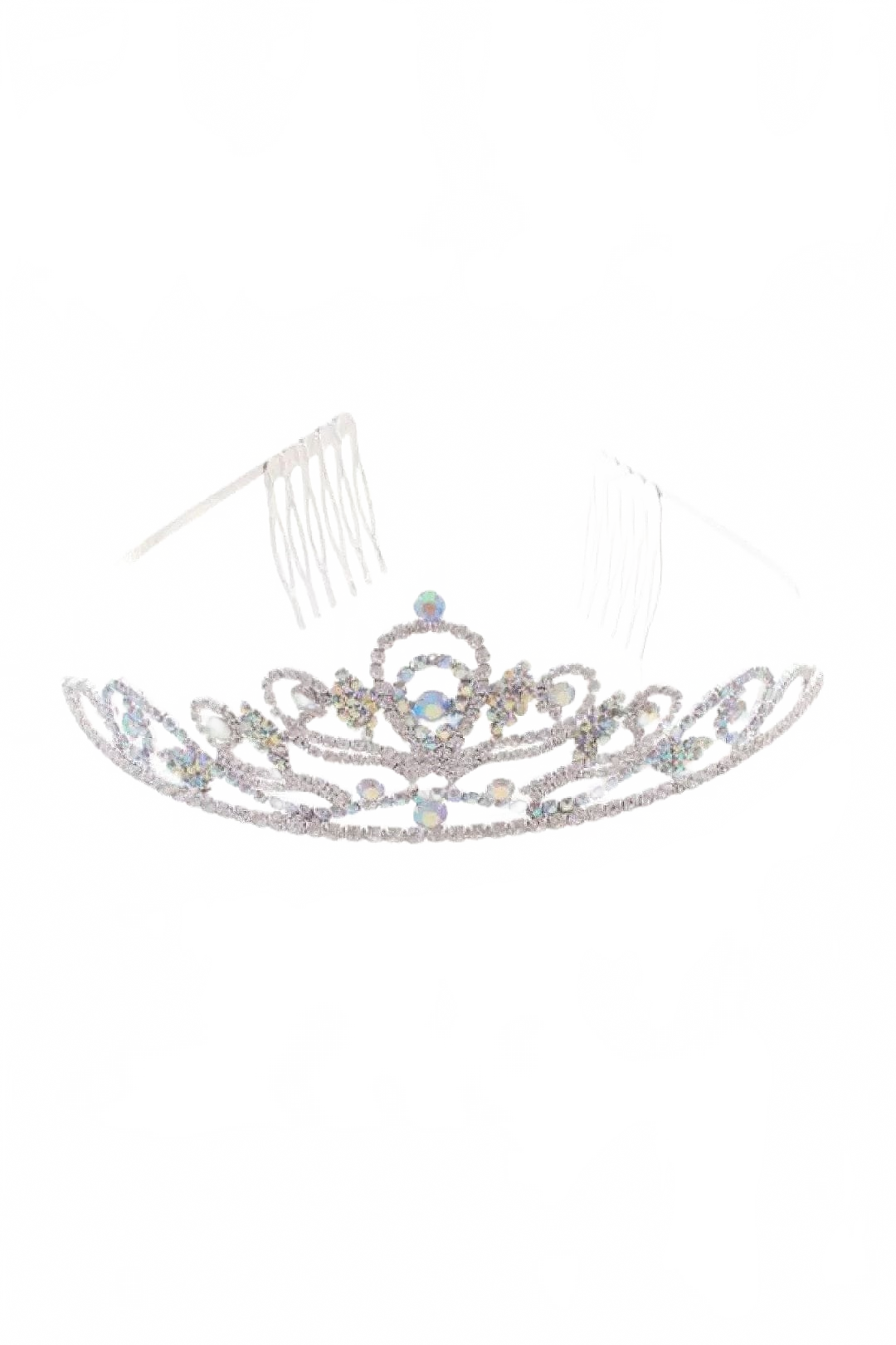 Formal Dress Shops T-1525 Quince Rhinestone Crown Tiara With Comb