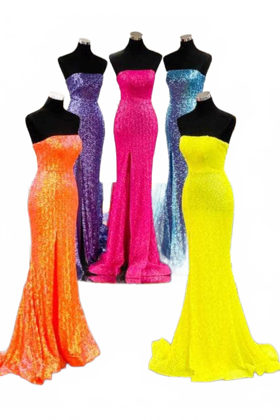Portia and Scarlett PS22378 -long- Strapless Sequin Prom Dress for Timeless Glamour