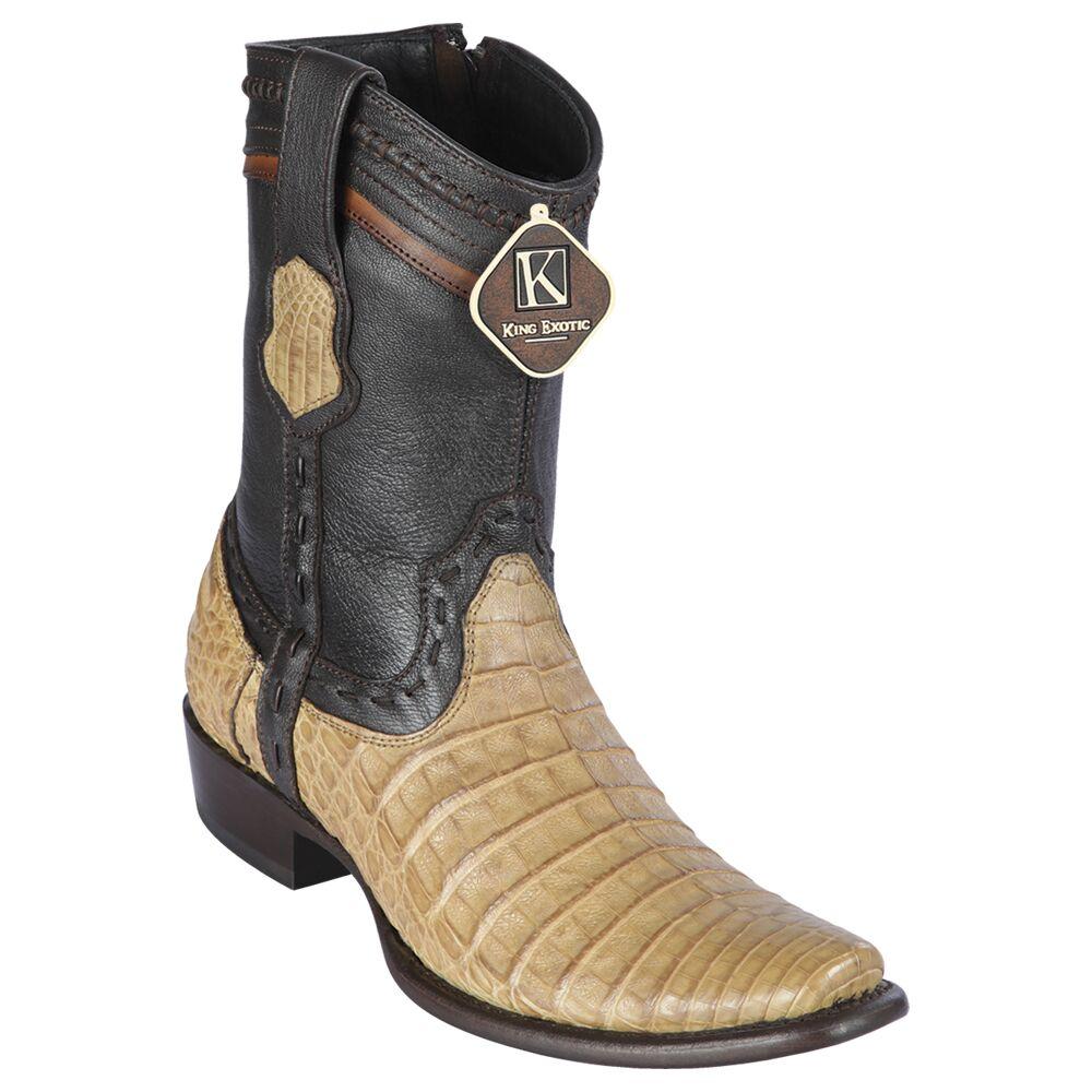 King Exotic Caiman Belly Dubai Toe Boots Handcrafted