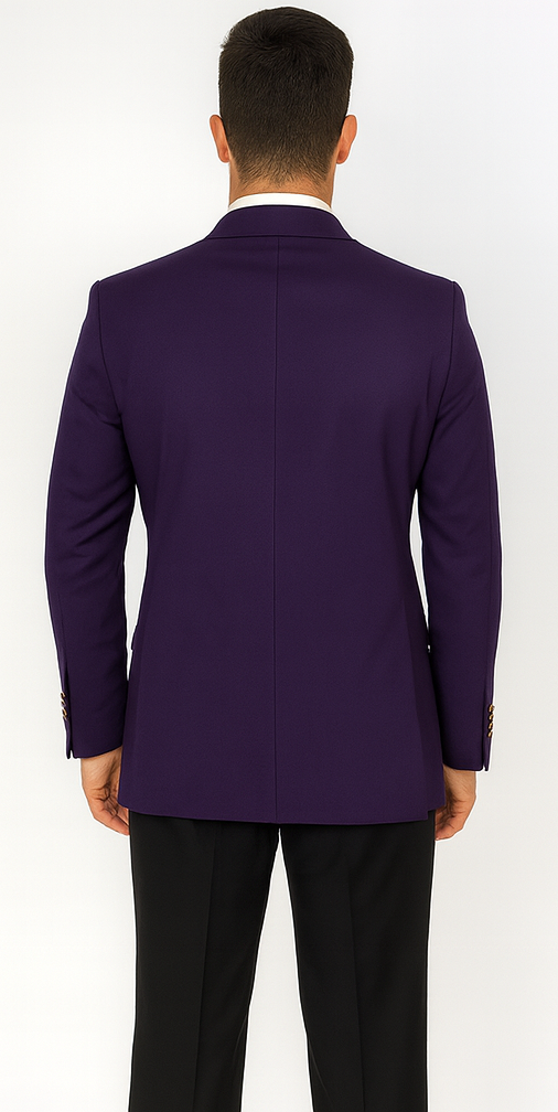 Men's Pacelli Classic Dark Mardi Gras Purple Blazer Jacket Blair 52 Long