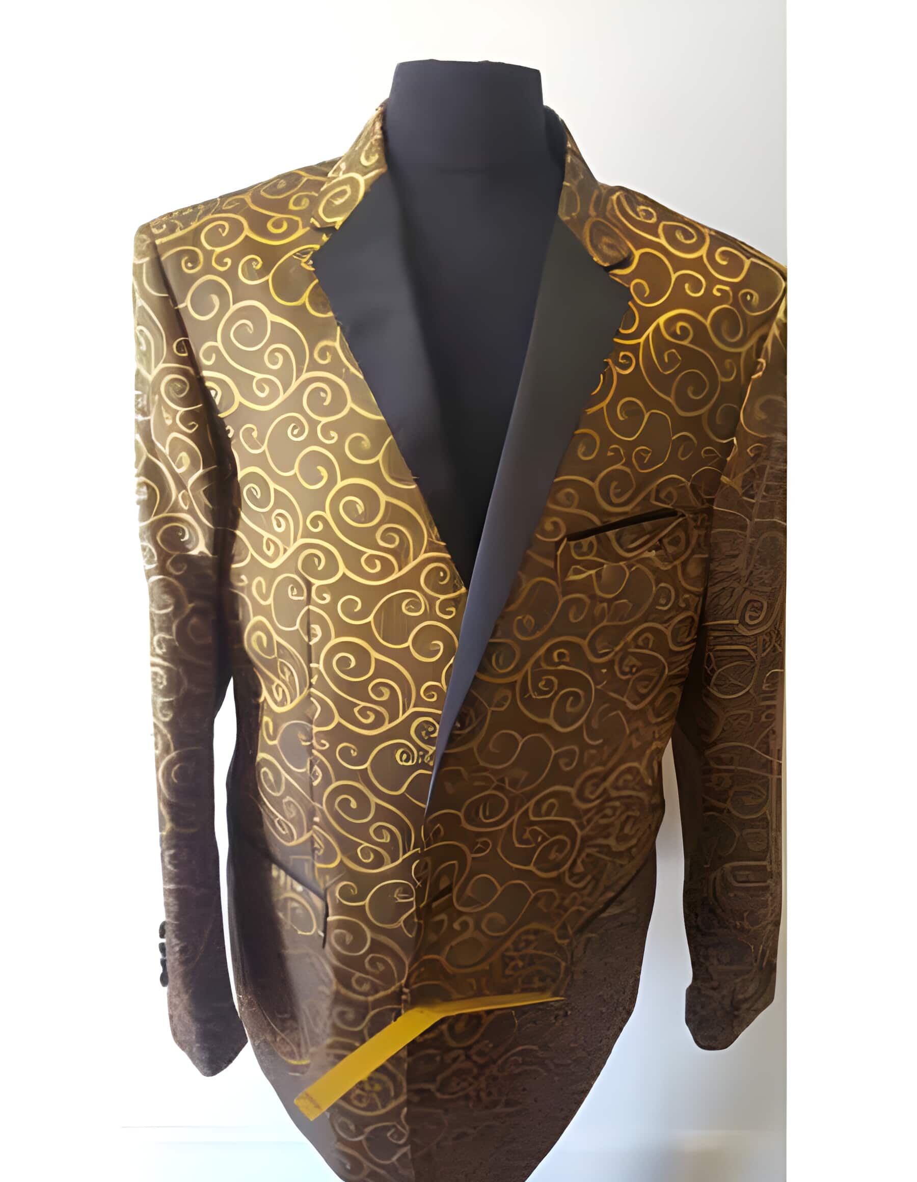 Paisley Jacket ~ Shiny ~   Khaki Dinner Jacket Patterned Tuxedo Looking Fashion Fancy Party Best Cheap Blazer For Affordable Cheap Priced Unique Fancy For Men Available Big Sizes on sale Men Sport Coats Sale
