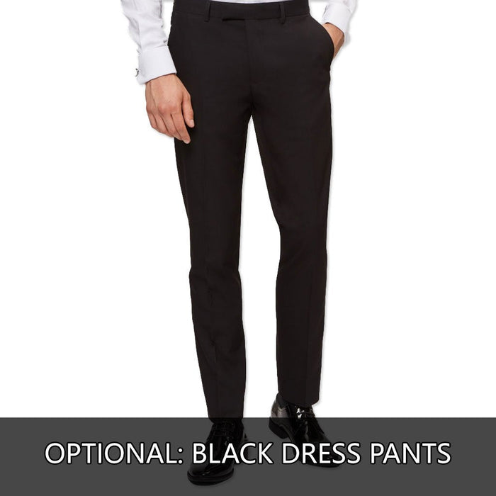 White Tuxedo Jacket with Black Satin Shawl Lapel – Slim Fit