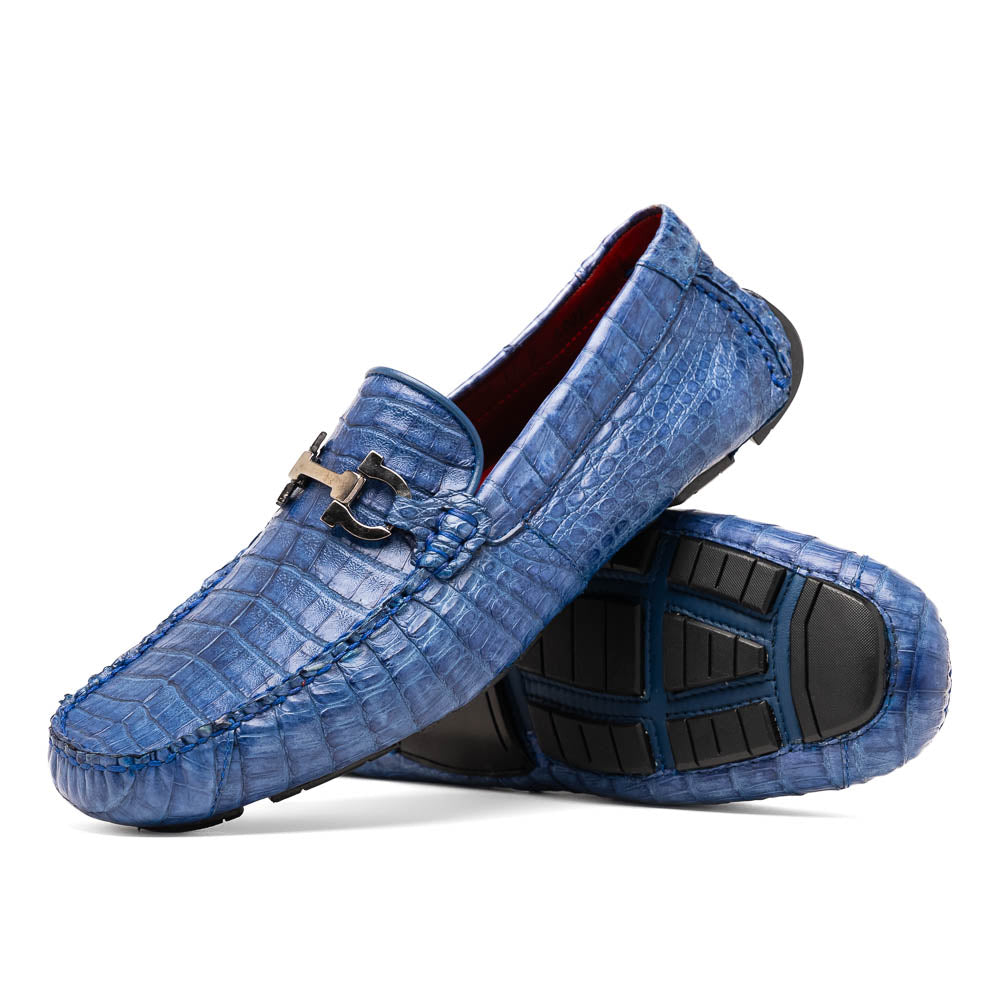Marco Di Milano Parma Caiman Belly Bit Drivers Blue
