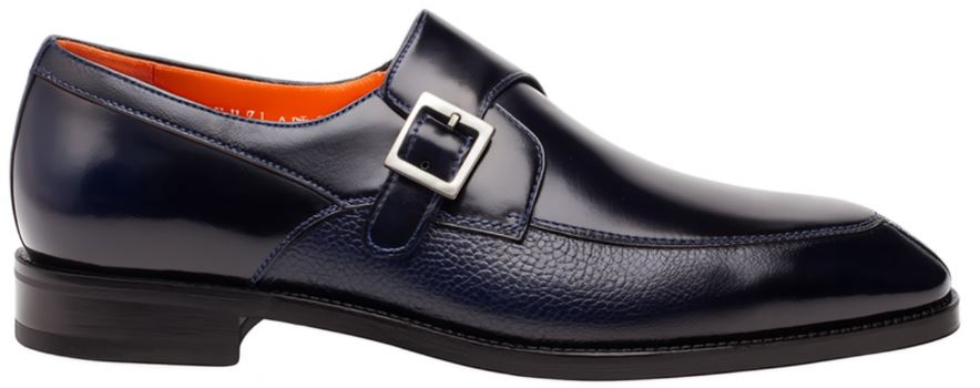 Pego Monk Strap  Blue By Mezlan Made In Spain Brand