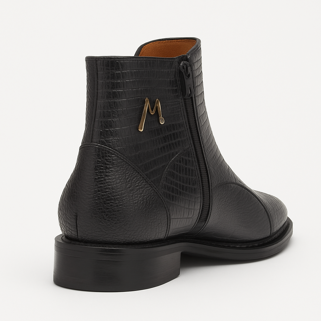 Peninsula Lizard Emblem Boot Black By Mezlan Made In Spain Brand