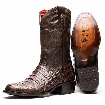 Marco_Di_Milano Phoenix: Aged Brown Leather Luxury Shoe
